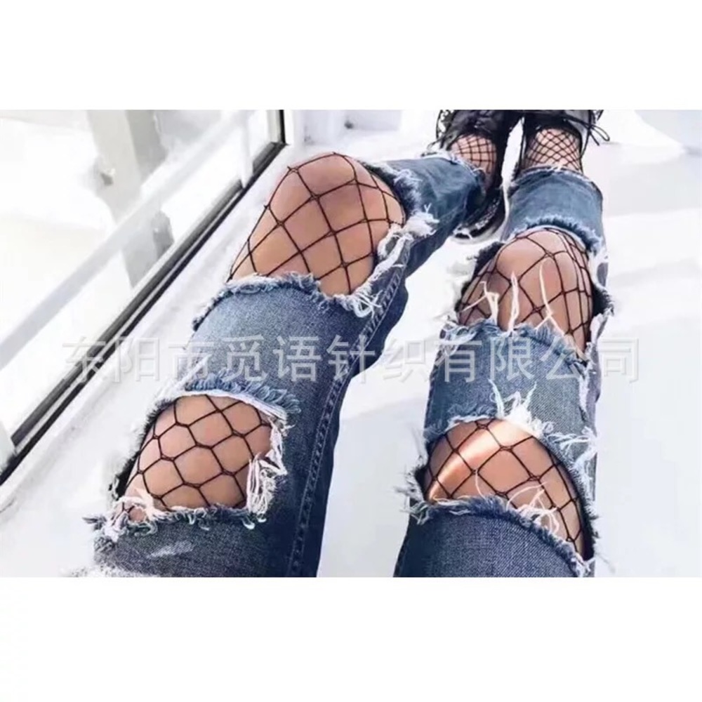 Black fishnet sock